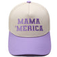 Embroidered "MAMA MERICA" Trucker Hat – Color-Block Structured Baseball Cap