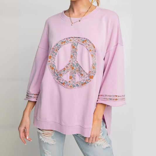 Floral Patchwork Crewneck Sweatshirt!