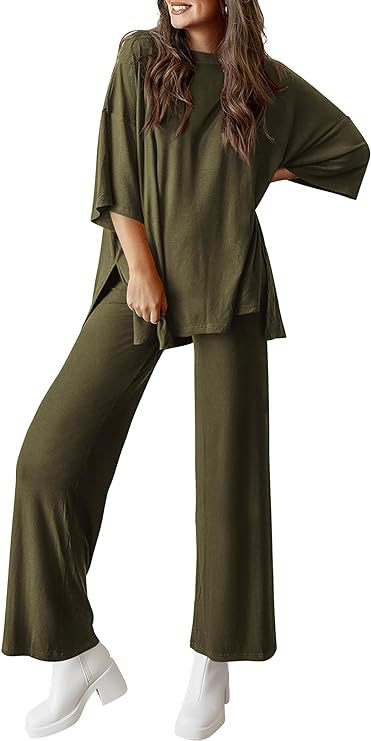Loose T Side Pocket Sleepwear Set