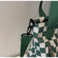 Checker Canvas Tote Bag Corduroy Bag