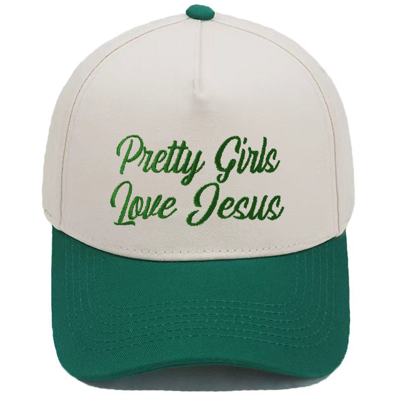 Embroidered Pretty Girls Love Jesus Baseball Cap