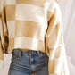 Women's Plus-Size Loose-Fit Color-Block Long-Sleeve Crew-Neck Knit Sweater