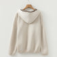 Elastic Cuffs Leopard Contrast Drawstring Hoodie