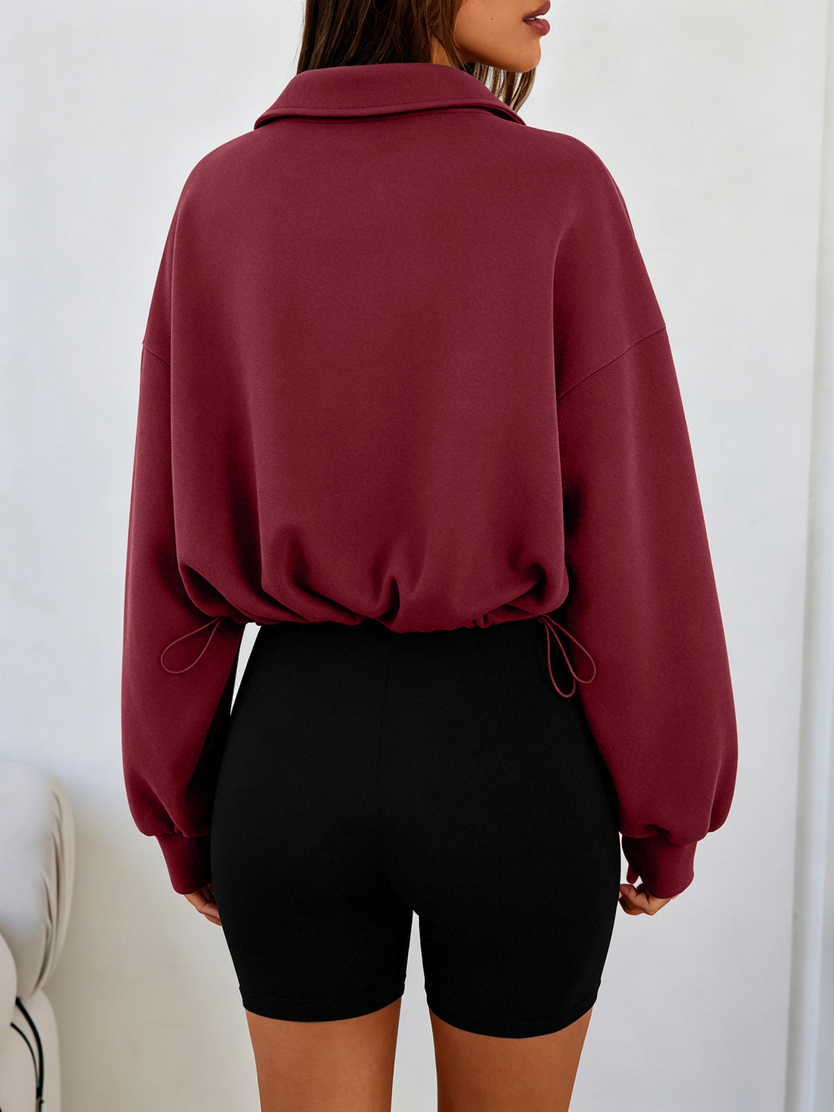 Women's Cropped Half-Zip Sweatshirt