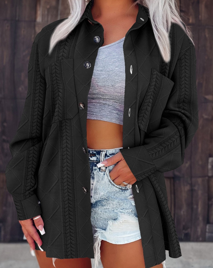 Women's Collared Knit Cardigan