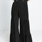 Boho Strappy Elastic Waist Wide Leg Pants