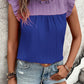 Sleeveless Ruffled Shoulder Contrast Top