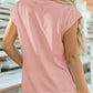 Solid Color High Neck Cap Sleeve Loose Top