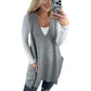 Autumn and winter solid color V-neck knitted vest sleeveless sweater