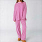 Striped Long-sleeve Top and Trousers 2-piece Set