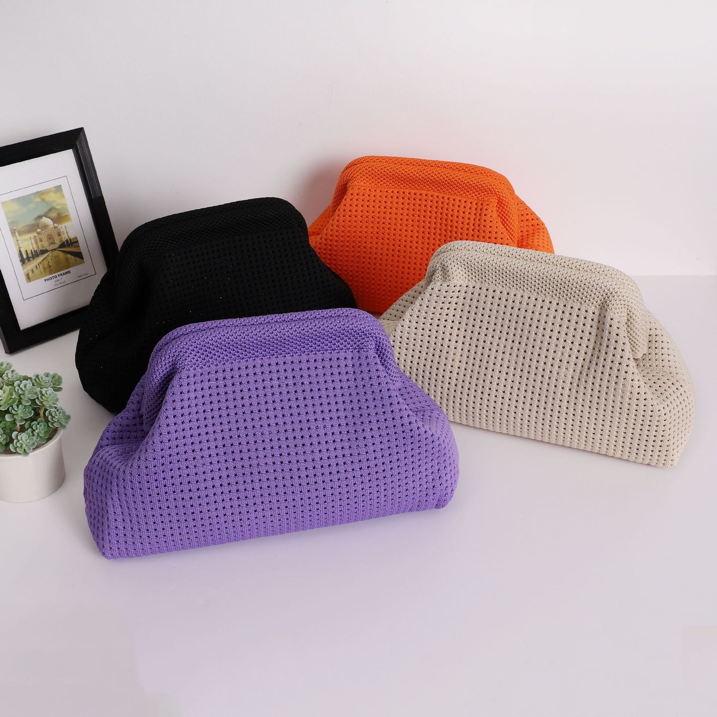 Wave Knit Clutch Bag