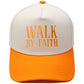 "Walk by Faith" Embroidered Retro Color-Block Trucker Hat