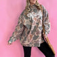 Multicolour Camo Print Howdy Western Style Baggy Pullover Sweatshirt