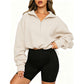 Women's Cropped Half-Zip Sweatshirt