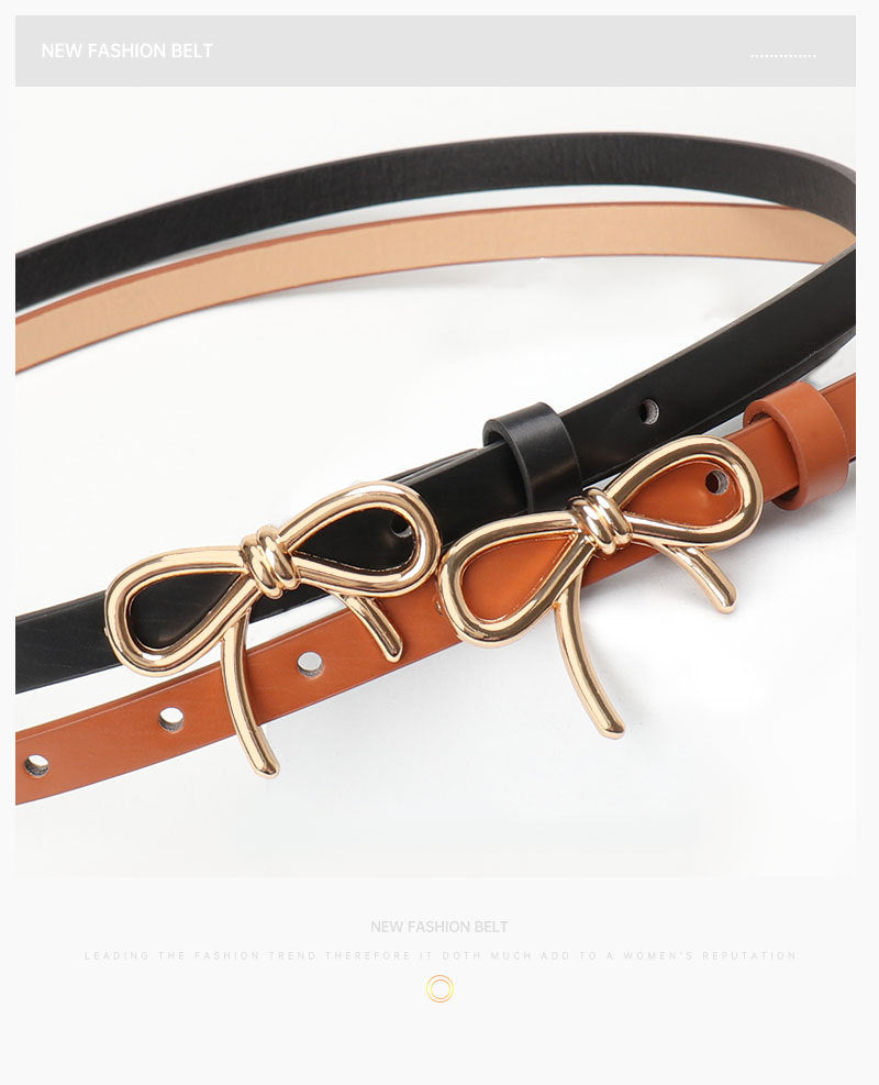 Bow Buckle Skinny Belt