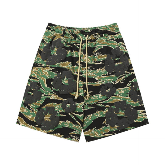 Printed Multi-color Camouflage Shorts