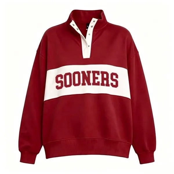 Custom Name Preppy Style Quarter-Snap Sweatshirt