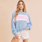 Contrast Color Loose Round Neck Sweatshirt