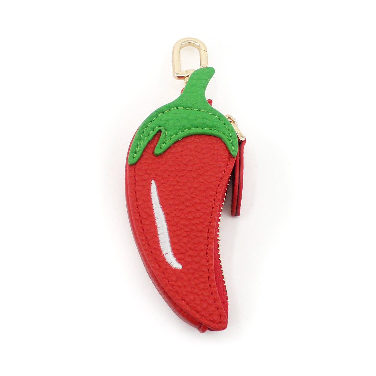 Cute Embroidered Leather Fruit-Shaped Chili Pepper Coin Purse