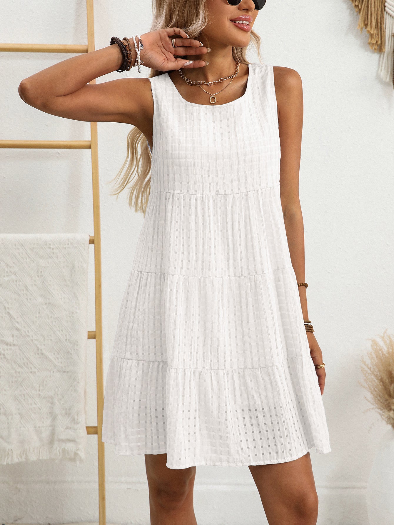 Sleeveless Plaid Dress