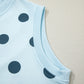 Trim Polka Dot Print Tank Split Mini Skort 2pcs Set