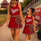 Custom Text Logo Girls' Sleeveless Top and Skirt Two-Piece Set