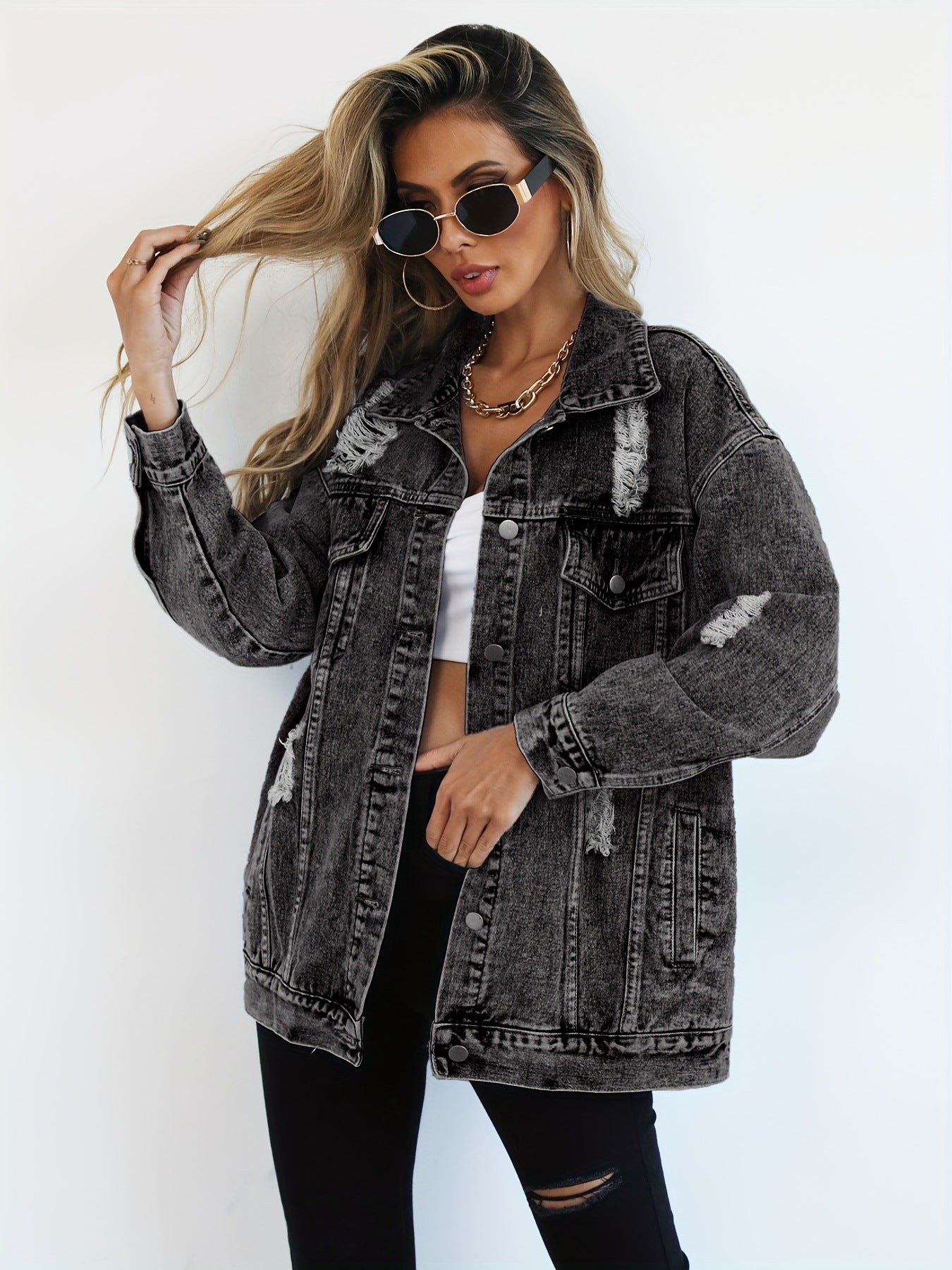 Trendy Oversized Denim Jacket for Women