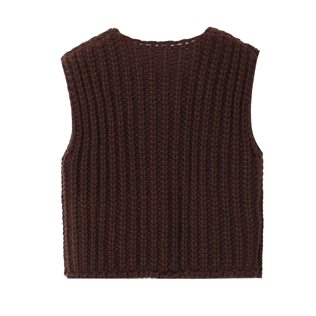 Sleeveless Button Knitted Top