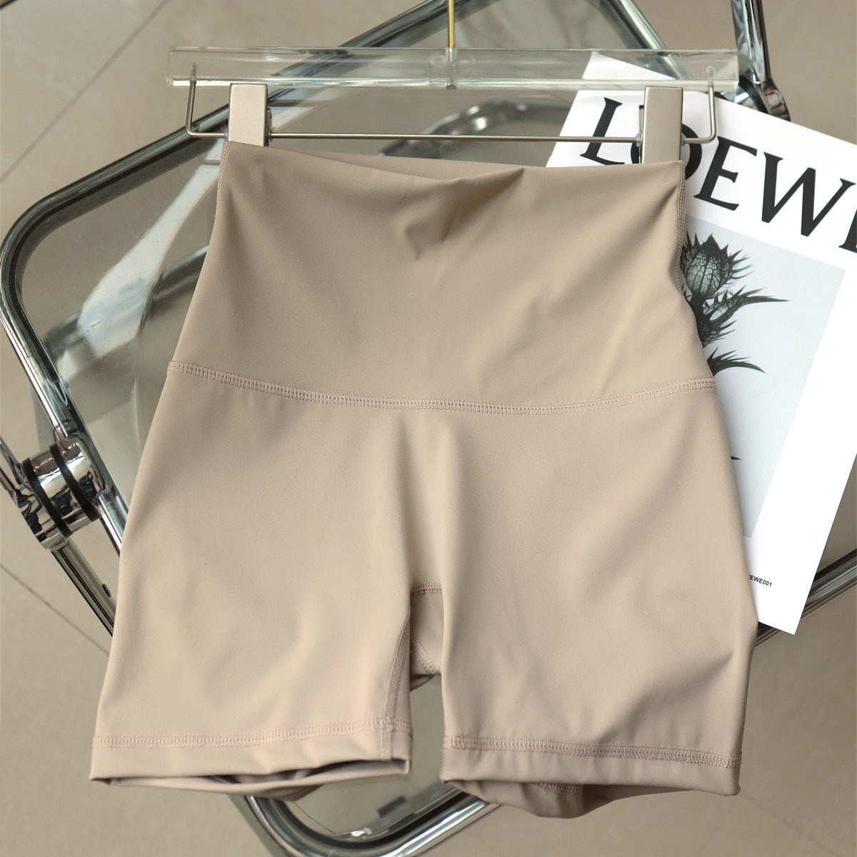 No Awkward Line High Waist Elastic Fitness Base Sports Shorts