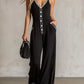 Women's V-Neck Backless Wide-Leg Jumpsuit