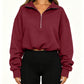 Women's Cropped Half-Zip Sweatshirt