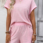 The Color-Blocked Striped Short Set