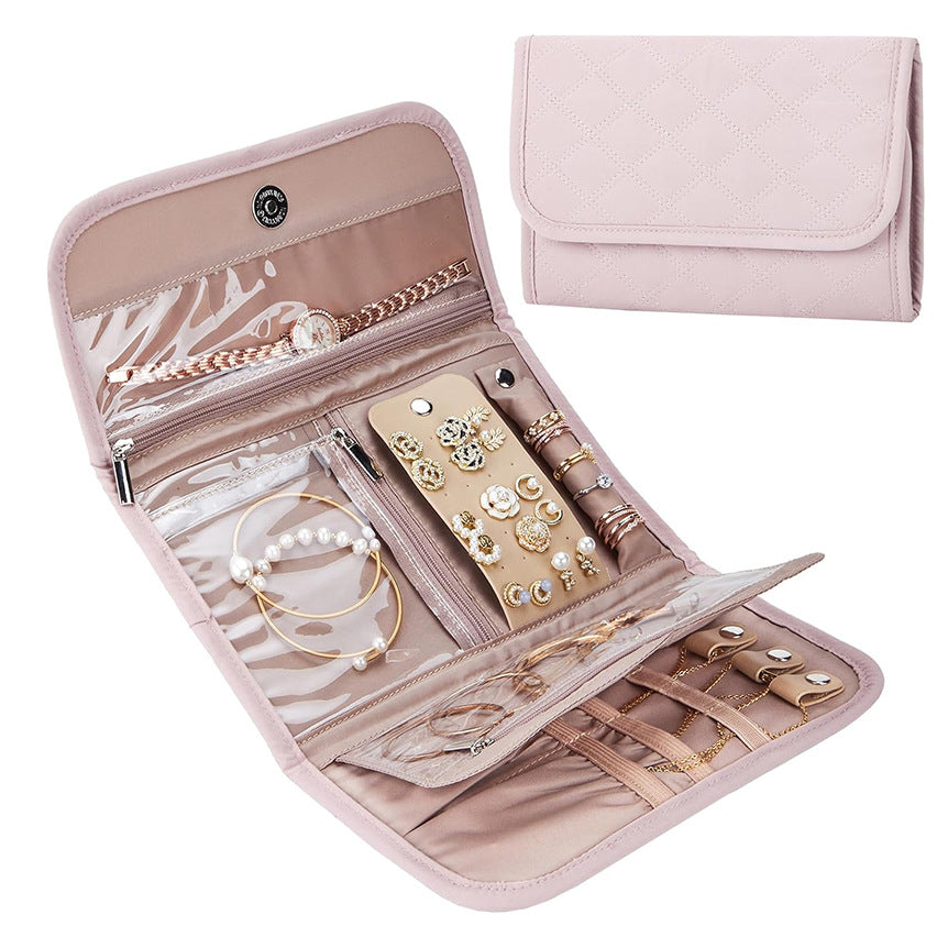 Foldable Travel Jewelry Organizer Roll