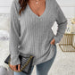 Plus Size V-Neck Long Sleeve T-Shirt