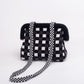Striped Knit Cloud Frame Clutch Crossbody Bag