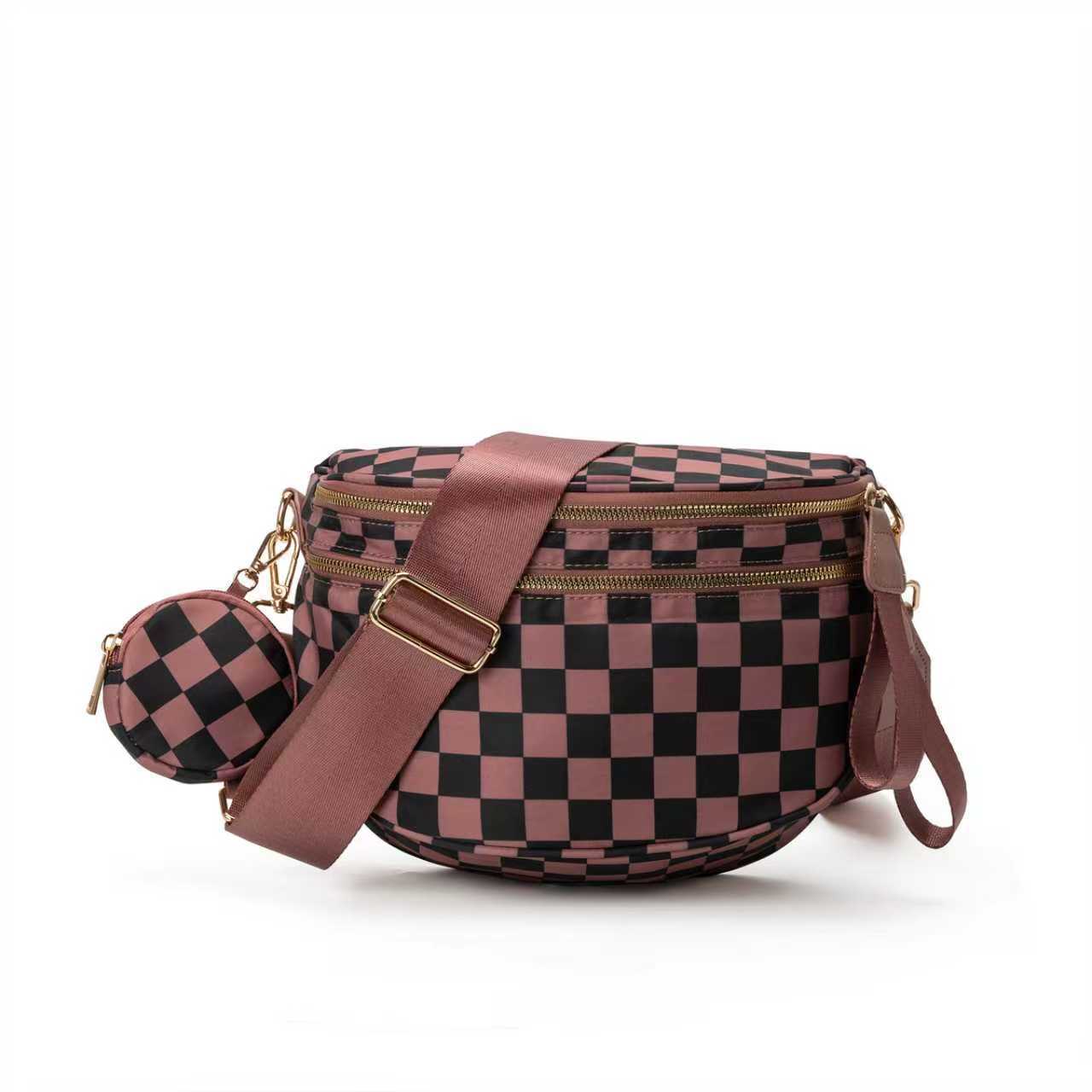 Nylon Crossbody Bags Bum Bag with Detachable Coin Pouch