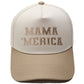 Embroidered "MAMA MERICA" Trucker Hat – Color-Block Structured Baseball Cap