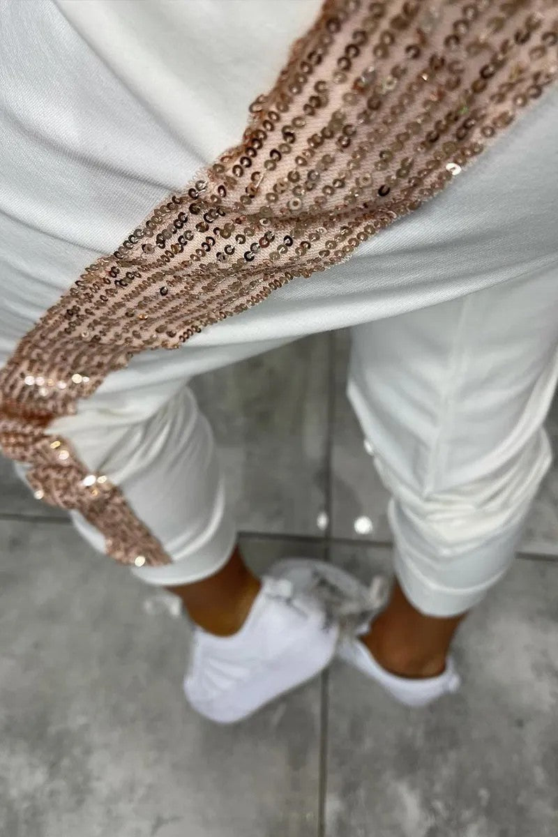 Sequin Hoodie + Trouser Two-piece Set