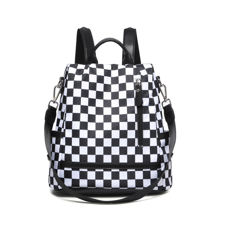 Convertible Checkered Backpack Purse — 2-in-1 Fashion Shoulder Bag