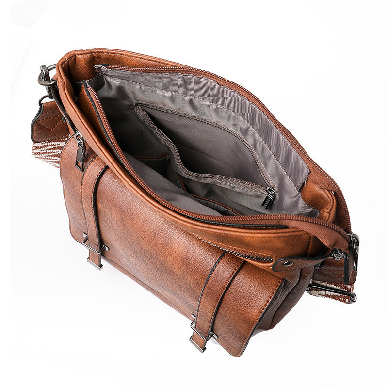 Women's shoulder bag multi-pocket bucket bag crossbody bag