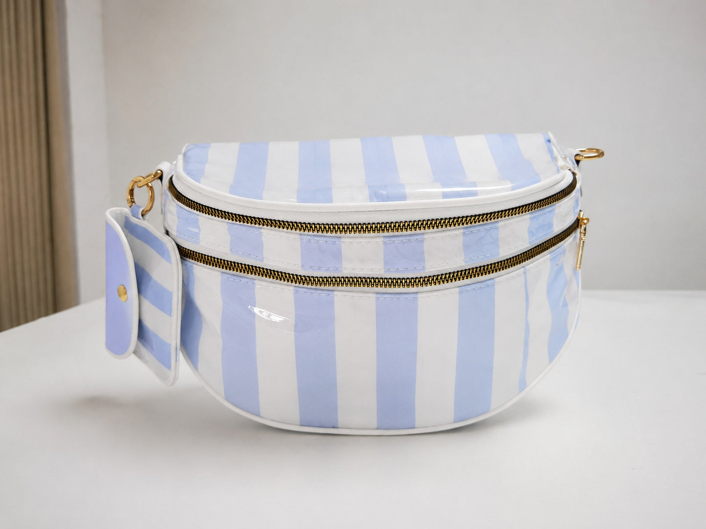 Striped Crossbody Belt Bag with Coin Pouch