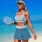Scoop Neck Top and Skort Swim Set