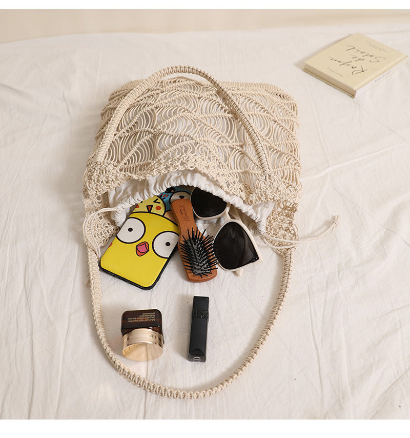 Rope Tote Bag Openwork Beach Bag