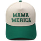 Embroidered "MAMA MERICA" Trucker Hat – Color-Block Structured Baseball Cap