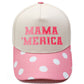 Embroidered "MAMA MERICA" Trucker Hat – Color-Block Structured Baseball Cap
