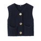 Sleeveless Button Knitted Top