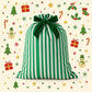 Striped Festive Drawstring Christmas Gift Sack