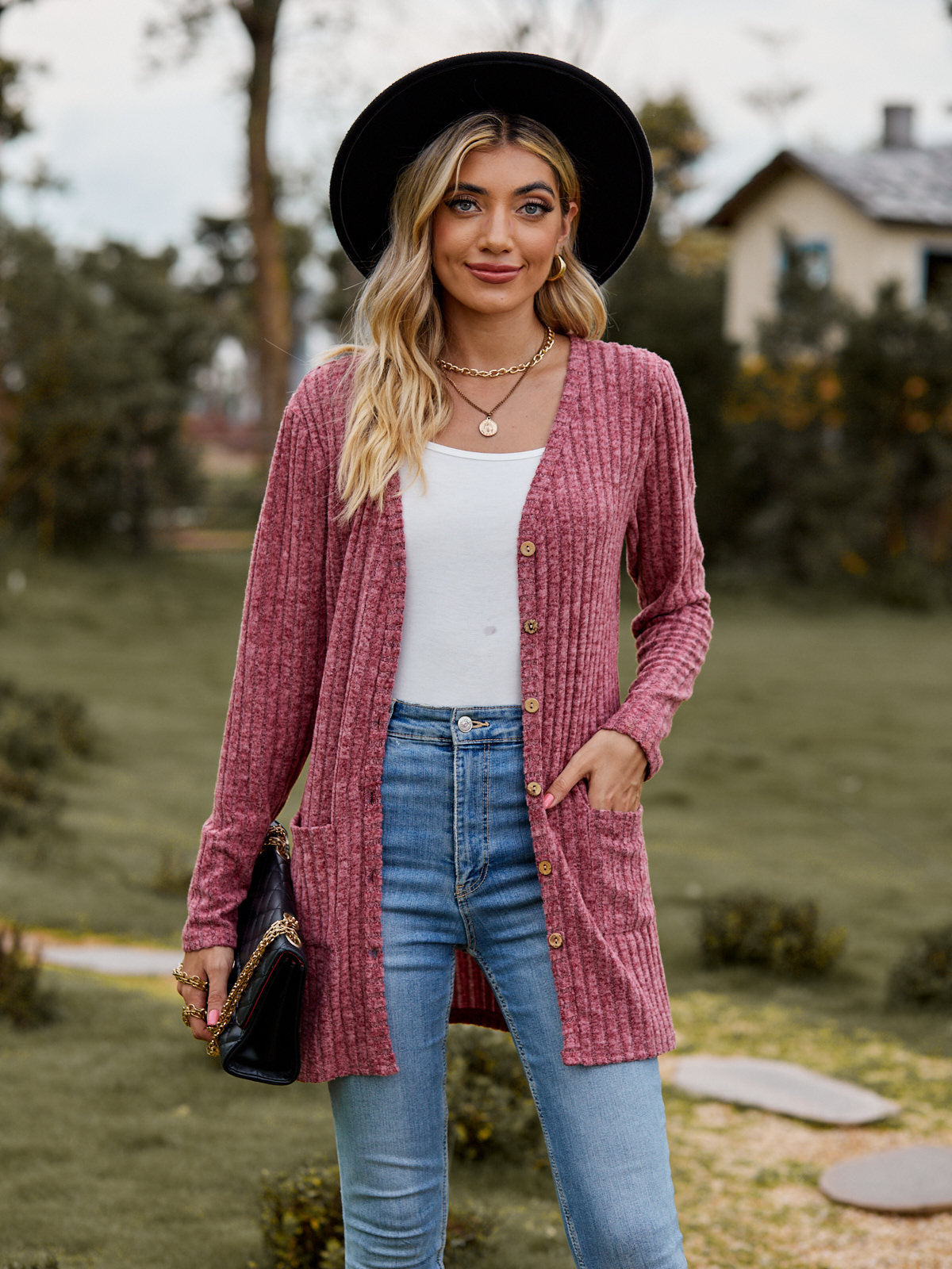 Brushed Pit Stripe Cardigan Jacket