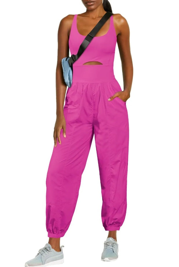 Camisole Tracksuit Jumpsuit with Pockets