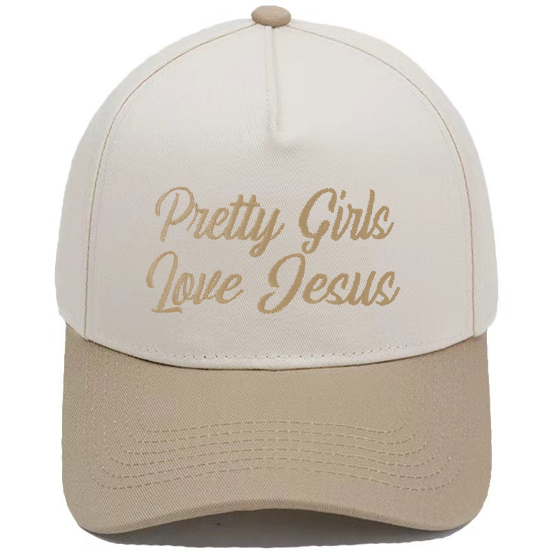 Embroidered Pretty Girls Love Jesus Baseball Cap